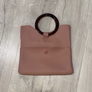 Elegant Mauve Pink Women's Bag with Circular Handle